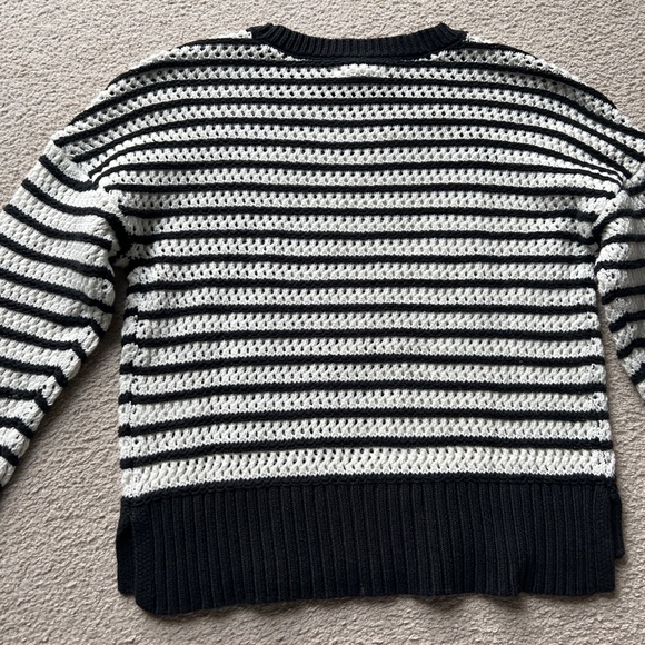Aeropostale Women Cable Knit Cropped Pullover Sweater Top Long Sleeve Striped XS - Picture 9 of 11